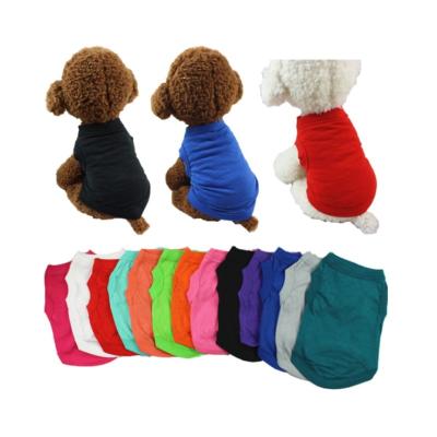 China Viable Cotton Summer Dog Vest Clothes Plain Custom Solid Color Pet Clothes Simply Pet T-Shirt For Summer for sale