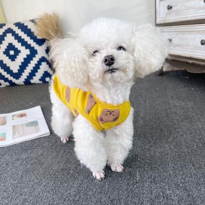 China 2021 Stocked Spring and Summer Pet Clothes Cotton Frame Bear Vest Teddy Bichon Fat Dog Vest Cat Dog for sale