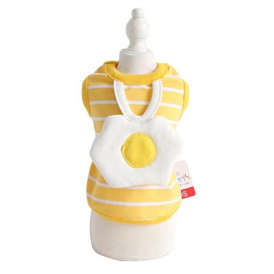 China Cute Spring Vest Pet Clothes Viable And New Summer Style Poached Eggs Pet Clothes Striped Dog Clothes for sale