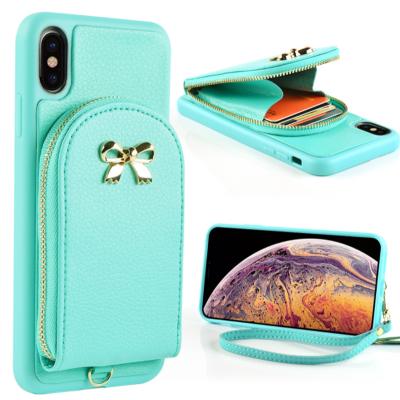 China Coin Four Protect Shockproof Leather Case Coin Cards Case Portable Phone Case For Iphone 12 11 XR XS for sale