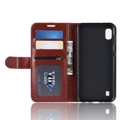 China Four Corner Protect Shockproof Made In China Latest Leather Wallet Phone Case For Samsung A10 PU Card Case With Card Slot for sale