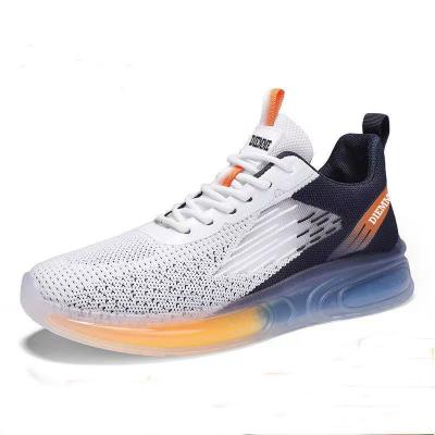 China Fashion Trend Fly-knit Running Shoes Mens Shoes Fashionable Soft Bottom Sneakers Men's Sneakers Gradient Color Jelly Bottom Breathable Sports Shoes for sale