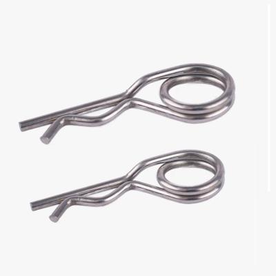 China Auto Parts Carbon Steel Nickel Plated/ Galvanized /Stainless Steel R Clip Single Coil Split Cotter Pins  Snap Pin Hitch pins for sale