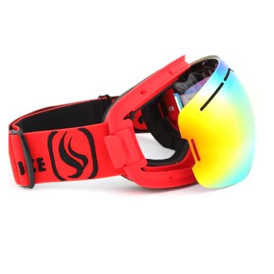 China Large Lens Spherical Custom Logo Ski Goggles Anti Fog and Ultraviolet Adult Ski Goggles Double-Layer Ski Goggles for sale