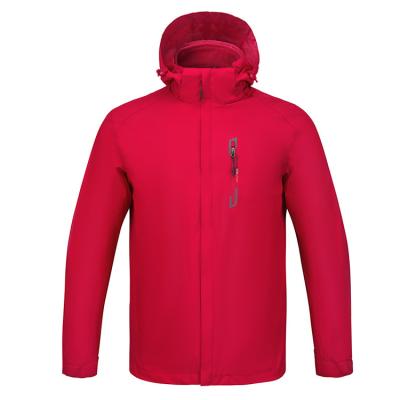 China Anti-UV Jacket Men's Orange Three-in-One Jacket Ski Jacket for sale