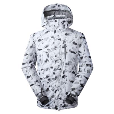 China Custom Made High Quality Anti-UV Feather Waterproof Pattern Men's Logo Outdoor Winter Ski Jackets Snow White Jackets For Sale for sale