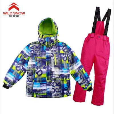 China Boys Anti-UV Camouflage Winter Jacket and Ski Suit Sets Outdoor Ski Snow Pants Kids Thermal Clothing for sale