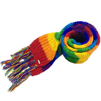 China 2023 New Fashion All-match Winter Multifunctional Long Scarf Woolen Tassels Warm Colorful 100% Hand Made Scarf for sale