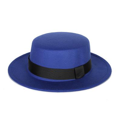 China Comfortable Summer Women Fedora Hat Trilby Cap Jazz Solid Felt Sun Hat for sale