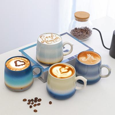 China 350ml Furnace Viable Transmutation Mug Water Cup Couples Ceramic Creative Large Capacity Coffee Mug Gift Can Be Customized for sale