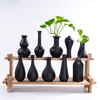 China Vintage Modern Ceramic Hydroponic Flower Arrangement Zen Lubao Sandstone Decoration Home Table Vase for sale