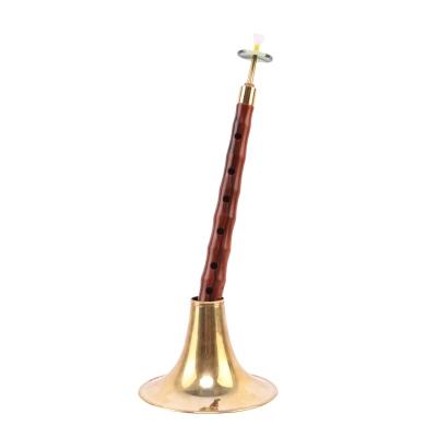 China Performance Lezhiyang musical instrument suona boutique big G mahogany suona old lacquer professional gold bowl performance suona for sale