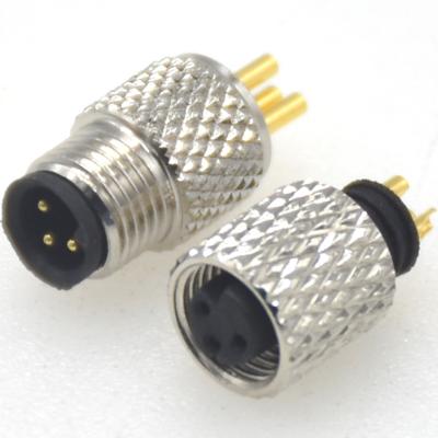 China IP67 Automotive Sensor Field Installable Metal Shielded Waterproof M5 Connector for sale