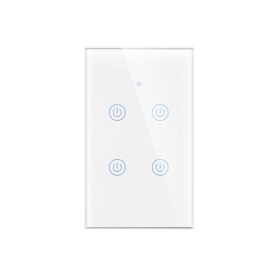 China US EU Smart Wifi Wall Touch switches and sockets Glass Panel light Switch Interruptor inteligente smart power switch HY-121AL for sale