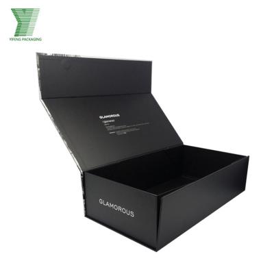 China Recyclable Luxury Black Jacket Packaging Box Magnetic Clothing Boxes For Gift Package for sale