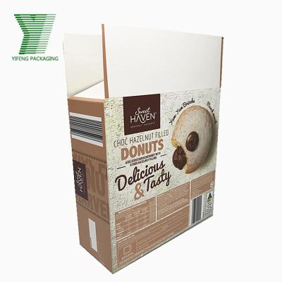 China Disposable Cheap Custom Printed Single Design Pink White Cardboard Togo Packing Boxes Mini Size Donut Packaging Paper Box for sale