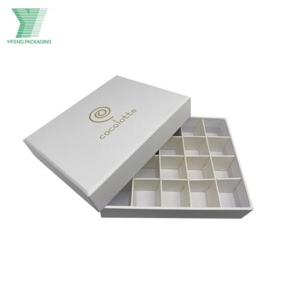 China Handmade Custom 20 Cardboard Chocolate Box Bar Gift Empty Paper Packaging For Candy With Divider Inserts for sale