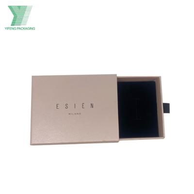 China Yifeng Eco-friendly Packaging Black Luxury Dusty Rose Cardboard Necklace Packaging Jewelry Set Velvet Dusty Rose Packaging Slide Box for sale