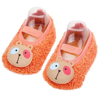 China Round Winter Fur Boots Baby Anti-Slip Soft Floor Learn To Walk Baby Socks Shoes Thick Warm Children Toddler Shoes for sale