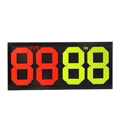 China Durable High Quality Manual Soccer Player Change Board PVC Two Sides 4 Figure Soccer Substitute Board for sale