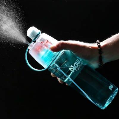 China NEW 400ml indoor outdoor custom portable water spray bottle sports plastic water bottles for sale