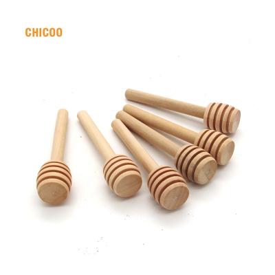 China Mini 3 Inch Viable Wooden Honey Dipper Sticks Portable for Bee Pot Dispense Honey Drizzle Wedding Party Favors for sale