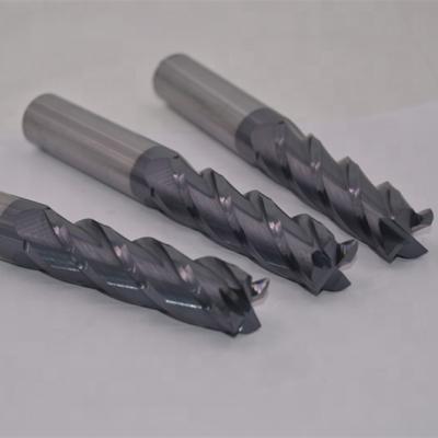 China CNC Tungsten HRC45 / HRC55 Milling Machining End Mills 4 Flute Cutters With Coating for sale