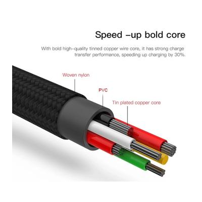 China Free Sample Mobile Phone Nylon Braided One For Three Data Charging Cable Phone Multifunctional 3 In 1 Cable For Android i Phone Type-C for sale