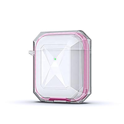 China For Airpods Pro Case Shockproof Clear Hot Selling Led Visible Transparent Clear Tpu Case With Key Chain For Airpods 1 2 Radio Charging Case for sale