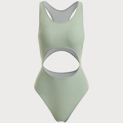 China Sustainable 2022 Recycled Eco Friendly One Piece Hollow Swimsuit for sale