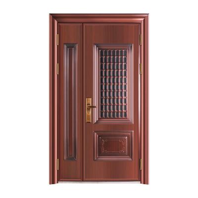 China Anti Theft Support Custom Design Armored Anti Theft Guard Steel Wooden Security Doors for sale