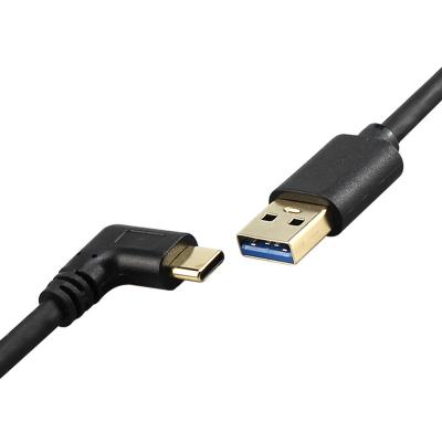 China Computer USB 3.0 A Male to Type C 3.0 Left Right Down Angled Extension Cable for sale