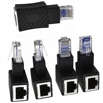 China 90 Degree Ethernet LAN RJ45 Male Connection to Cat5 Female and Right Angle Network/Cat5e Supplemental Adapter for sale