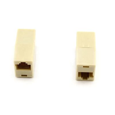 China Connection ABS plastic with copper core LAN RJ45 connector network cable supplement RJ45 socket adapter connector for sale