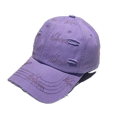 China Fashion\Broken Hole New Fashion Comfortable\Durable Washed Summer Adjustable Hat Autumn Casual Hats Baseball Caps Sun Letter Hat Spring for sale