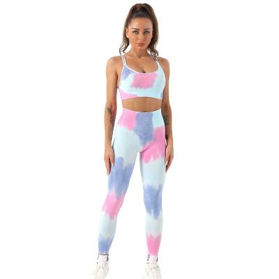 China Fashions Girls Yoga Suit Women Seamless Breathable NewTie-Tie Fitness Clothes High-waisted Hip Yoga Wear Lifting Sports Running Suits for sale