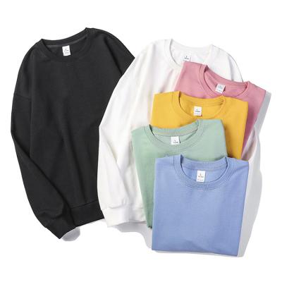 China Custom Wholesale 280 GSM 95%cotton+5% Spandex Pullover Plain Sweatshirt Anti-Wrinkle For Women Men Unisex for sale