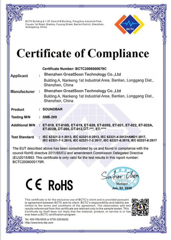 RoHS - Shenzhen Greatsoon Technology Co., Ltd.