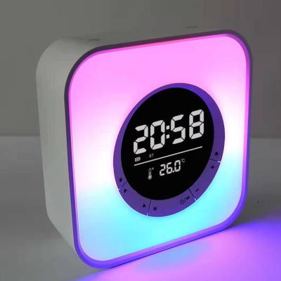 China Phone Function Original Subwoofer Alarm Clock Night Light Waterproof Portable High Fidelity Radio Speaker for sale