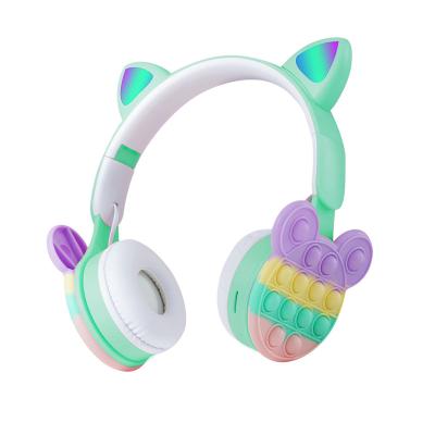 China Foldable BT Headband 5.0 Decompress Toys Toy Noise Canceling Wireless Headphone Luminous Bubble Fidget for sale