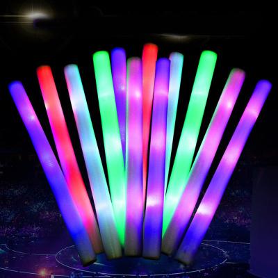 China Party Supplies Customized Colorful Led Flash Foam Sponge Flash Stick Concert Cheer Light Stick Fluorescent Spot Batch for sale