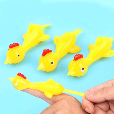 China Luminous Toys Factory Spot Wholesale Trick New Ejection Turkey Funny Soft Material Chickens Slingshot Throwing TPR Toys for sale