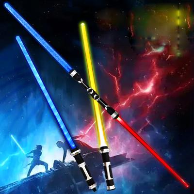 China Laser Luminous Wholesale Music Docking Hotspot Toys Sword Children's Toys Night Vision Universe LED War Light Flash Sword for sale