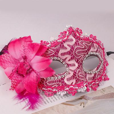 China Halloween Party Supplies Halloween Gift Wholesale Mask Women Half Face Adult Party Makeup Prom Items Princess Flower Cos Props Children's Party Mask for sale