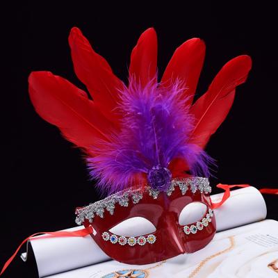 China Halloween Party Supplies New Popular Halloween Adult Half-face Feather Dancing Princess Props Halloween Party Fun Kids High-Grade Mask for sale