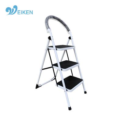 China Three Step Folding Steel Ladder Made In Safety Folding Ladders China Factory for sale