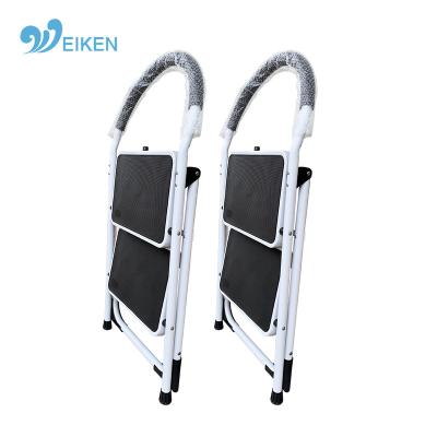 China Folding Ladders Ladder Manufacturers Sell Cheap Price Two Wide Step Steel Folding Ladder for sale