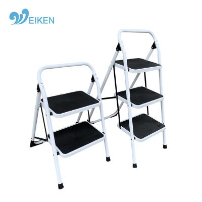 China Folding Ladders Foot Aluminum Step Ladders For Sale Portable Handrail Low Folding Steel Step Ladder 3 Step Ladder for sale