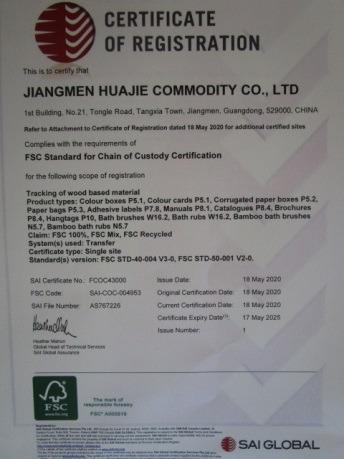 FSC - Jiangmen Huajie Commodity Co., Ltd.