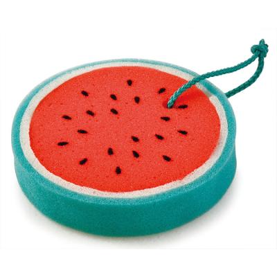 China EXFOLIATING Cartoon Watermelon Shape Bath Sponge Personal Care PU Foam Bath Brush Exfoliating Loofah Bath Ball With Customize Logo For Kids for sale